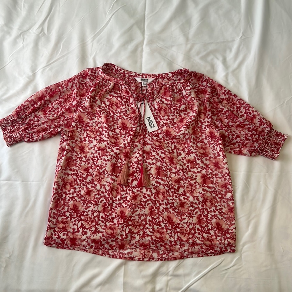 BB Dakota by Steve Madden Floral Short Sleeve Blouse - Women’s Size XS